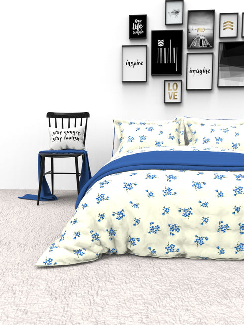 The White Moss Denmark Double bed 100% cotton bedsheet with 2 pillow covers